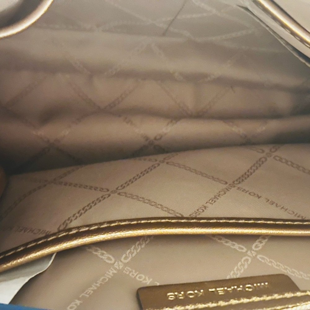 Michael Kors Metallic Gold Chevron Shoulder Bag - Picture 4 of 9